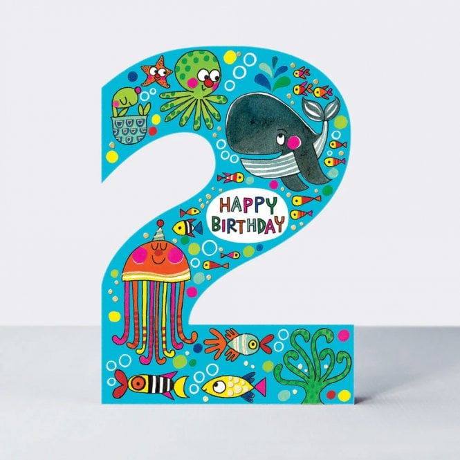 Rachel Ellen Designs Cookie Cutters Age 2 Sealife Birthday Card