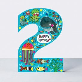 Cookie Cutters Age 2 Sealife Birthday Card