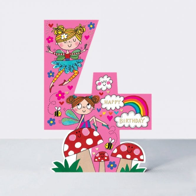 Rachel Ellen Designs Cookie Cutters Age 4 Fairies Birthday Card