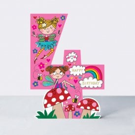Cookie Cutters Age 4 Fairies Birthday Card