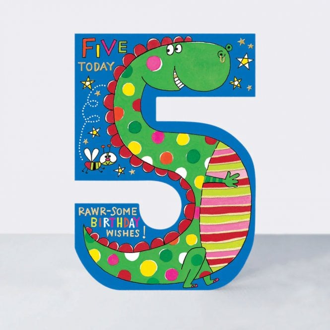 Rachel Ellen Designs Cookie Cutters Age 5 Dinosaur Birthday Card