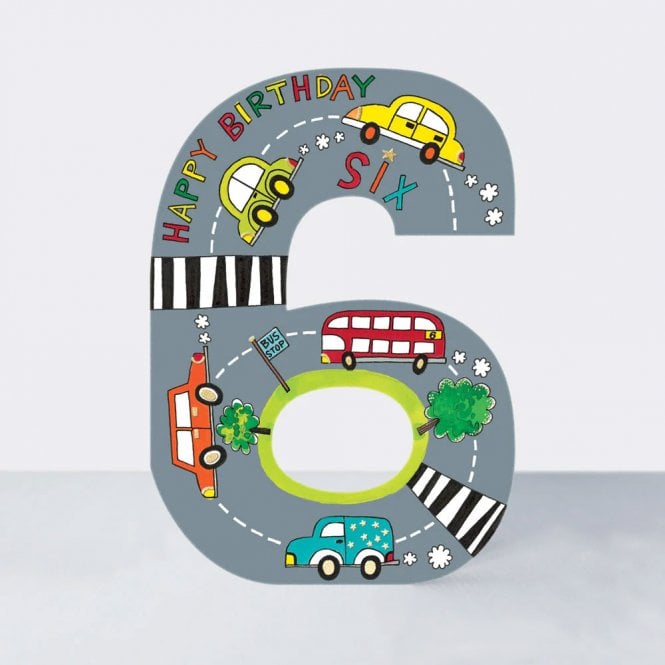 Rachel Ellen Designs Cookie Cutters Age 6 Car Birthday Card