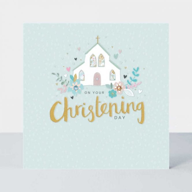 Rachel Ellen Designs Floral Christening Day Church Card