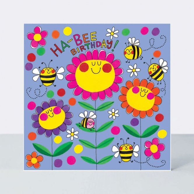 Rachel Ellen Designs Ha-Bee Flowers Birthday Jigsaw Card