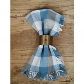 Double Check Blue Haze Cotton Napkin