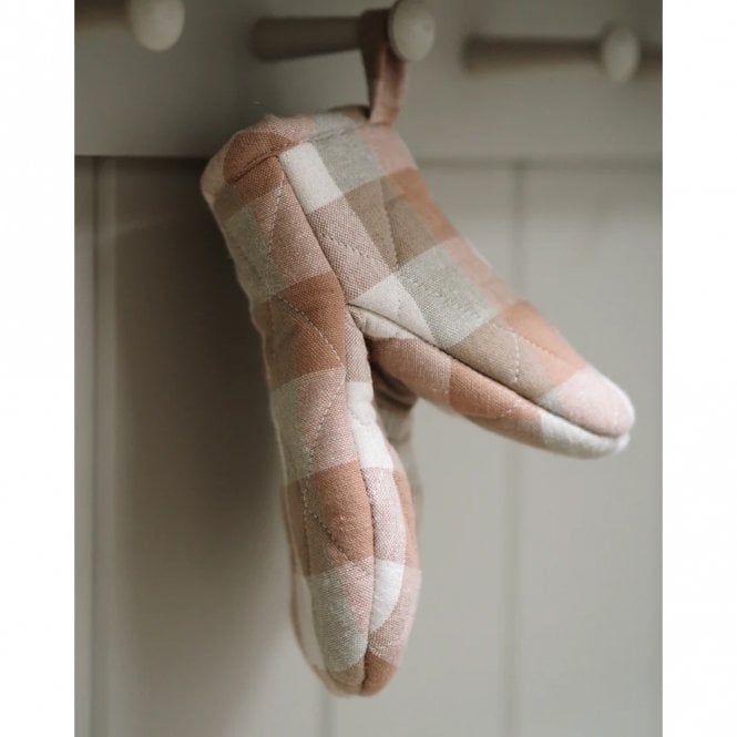 Raine & Humble Double Check Salmon Pink Half Oven Glove