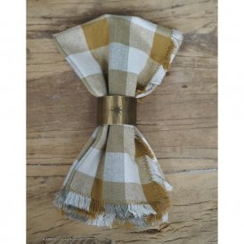 Double Check Yellow Sunset Cotton Napkin