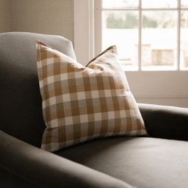 Double Check Yellow Sunset Cushion