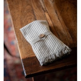 Manor Stripe Navy Cotton Napkin