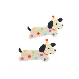 Bday Spotty Dog Hair Clip Twin Pack