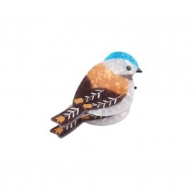 Brown with Blue Bird Claw Hair Clip