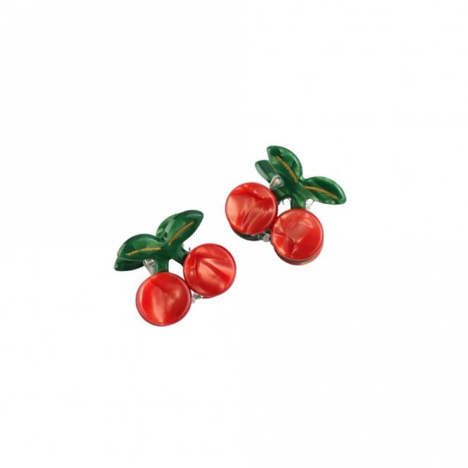 Red Cuckoo Cherries Hair Claws Twin Pack