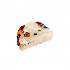Cream & Tortoiseshell Dog Face Claw Hair Clip