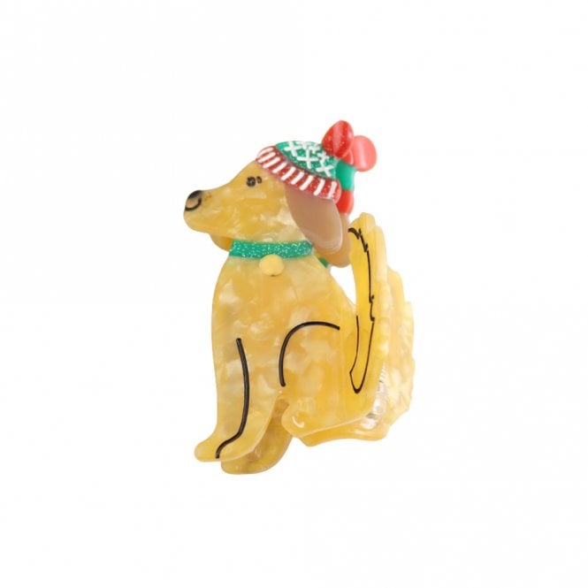Red Cuckoo Dog in Hat Hair Claw Clip