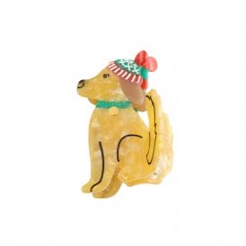 Dog in Hat Hair Claw Clip