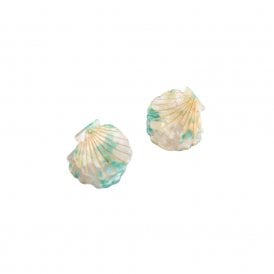 Green Shell Hair Claws Twin Pack