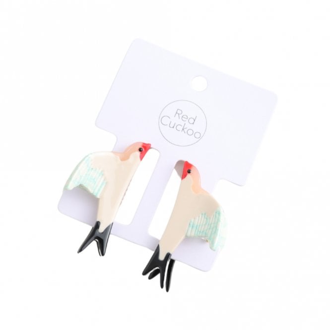 Red Cuckoo Mini Bird Hair Claw Clip Twin Pack