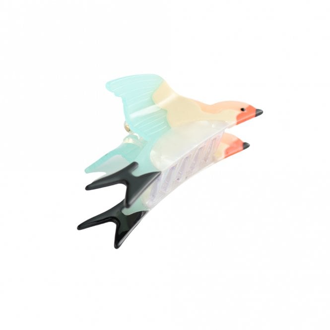 Red Cuckoo Pastel Bird Claw Hair Clip