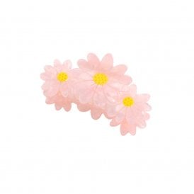 Pink Flowers Hair Claw Clip