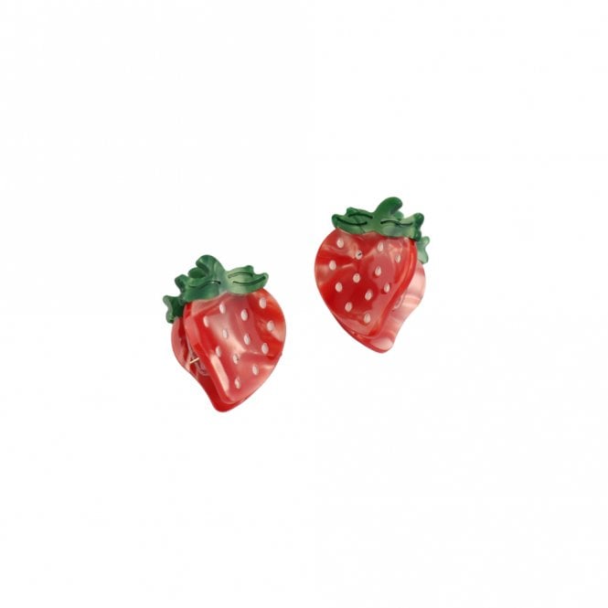Red Cuckoo Strawberry Hair Claw Clips Twin Pack
