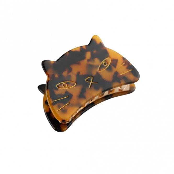Red Cuckoo Tortoiseshell Cat Face Claw Hair Clip