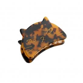 Tortoiseshell Cat Face Claw Hair Clip