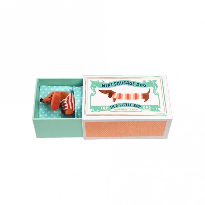 Rex London Mini Sausage Dog In Little Box Soft Toy