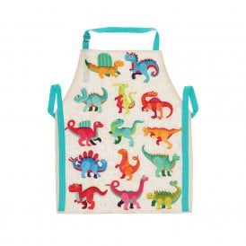 Wipeable Cotton Children's Apron - Baby Dinosaurs