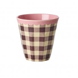 Chocolate Brown Chequered Melamine Cup