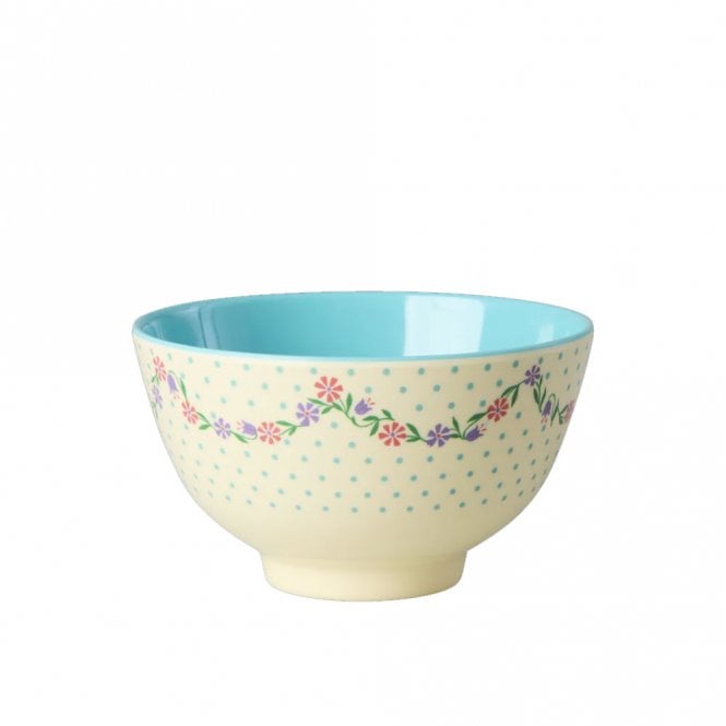 Rice Dots and Flowers Melamine Small Bowl