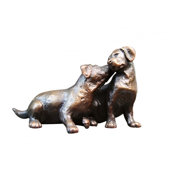 Richard Cooper Bronze Limited Edition Miniature Bronze Labrador Puppy Pair