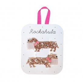 Morris Sausage Dog Glitter Hair Clips