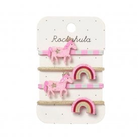 Pink Pony Stripe Elastic Hairbands