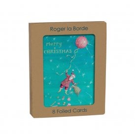 Ballooning Santa Pack of 8 Petite Cards