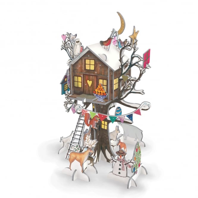 Roger la Borde Christmas Treehouse Pop & Slot 3D Advent Calendar (blue card backing)