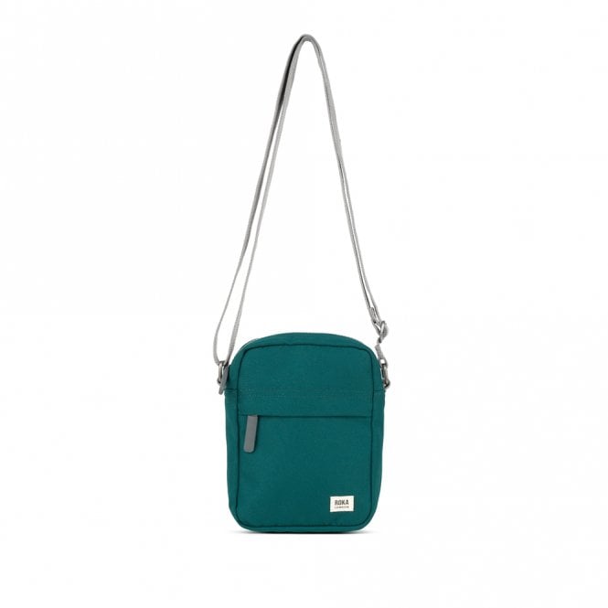 ROKA London Bond Teal Recycled Canvas Crossbody Pocket Bag