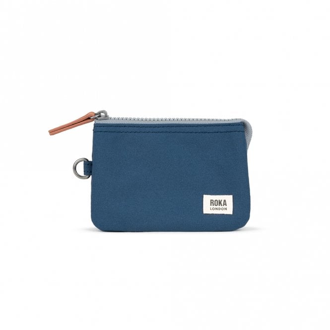 ROKA London Carnaby Deep Blue Recycled Canvas Small Wallet