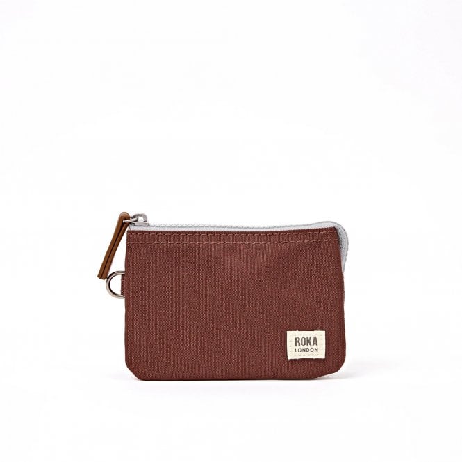 ROKA London Carnaby London Chocolate Recycled Canvas Small Wallet