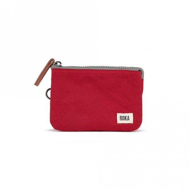 ROKA London Carnaby Mars Red Recycled Canvas Small Wallet