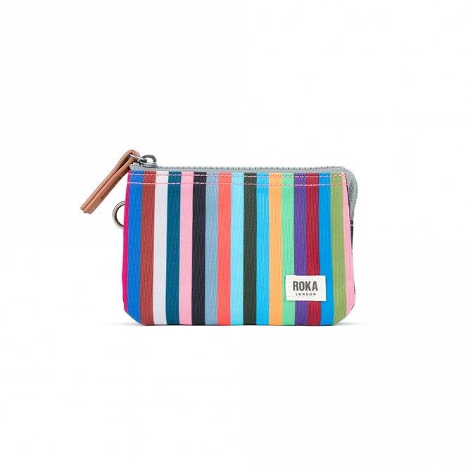 ROKA London Carnaby Multi Stripe Recycled Canvas Small Wallet