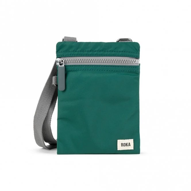ROKA London Chelsea Teal Recycled Nylon Sling Pocket Bag