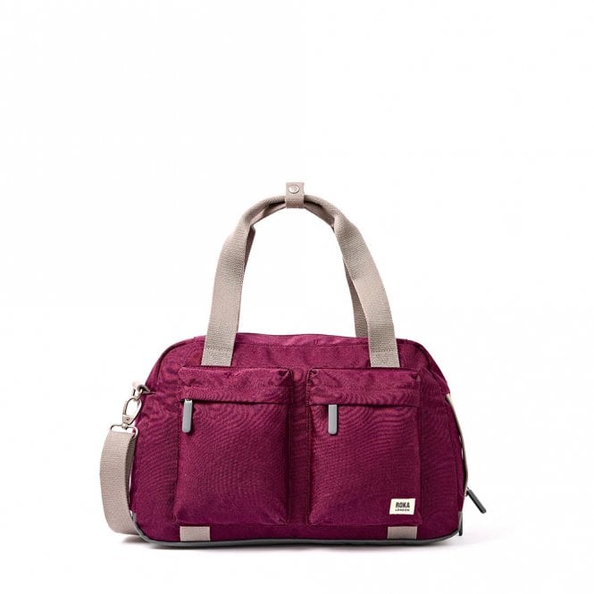 ROKA London Gatwick Cherry Lacquer Small Recycled Canvas Travel Bag