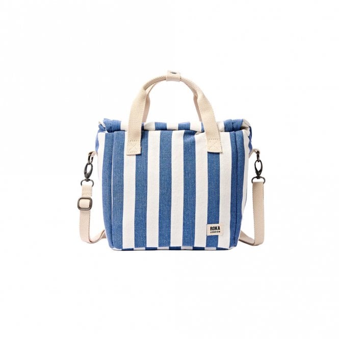 ROKA London Hampstead Denim Stripe Cotton Canvas Lunch Bag