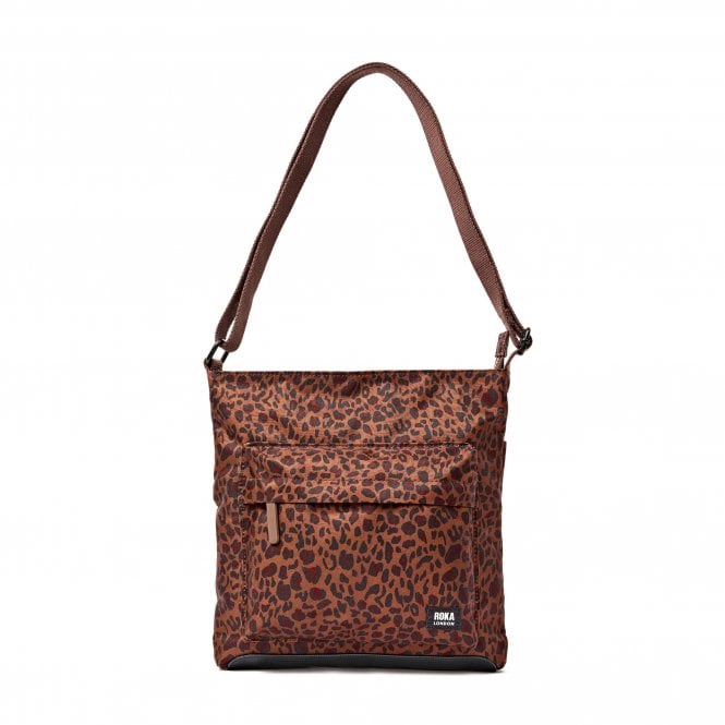 ROKA London Kennington B Mini Leopard Recycled Canvas Crossbody Bag