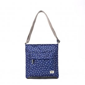 Kennington B Navy Polka Dot Recycled Canvas Crossbody Bag