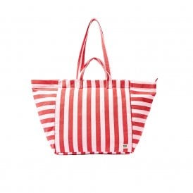Marylebone Strawberry Stripe Cotton Canvas Tote Bag