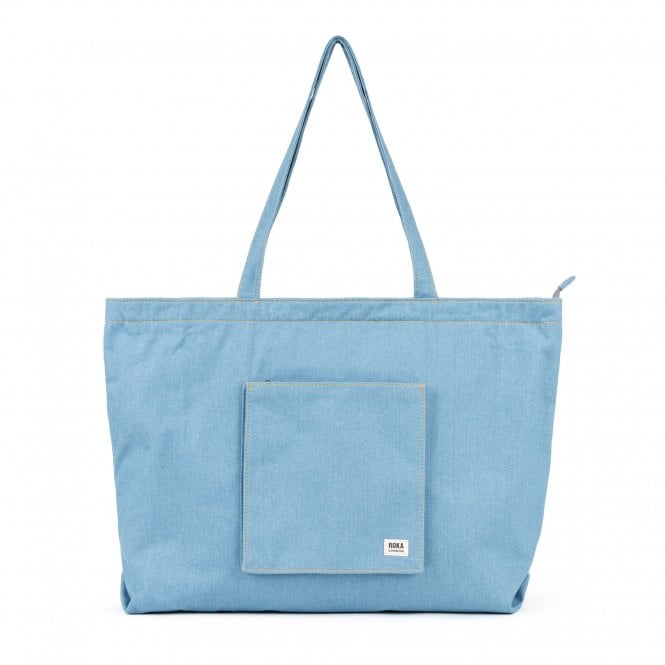 ROKA London Portobello N Light Denim Large Cotton Tote Bag