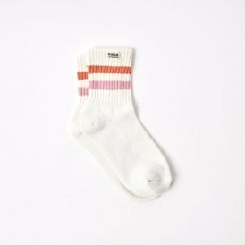 Windsor Crew Socks - Mandarin and Pink Stripe