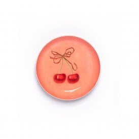 Cherries Round Enamel Trinket Tray
