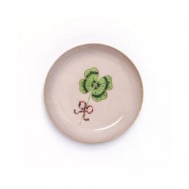 Clover Round Enamel Trinket Tray